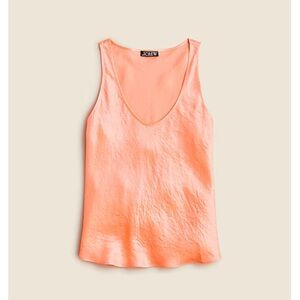 J. Crew Scoopneck tank top in textured satin - brilliant peony